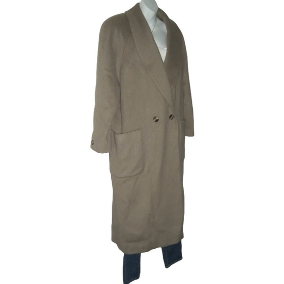 Vintage 80’s Charles Klein Coat Wool Oversized Beige Pea Diana Unisex Streetwear - Picture 4 of 16